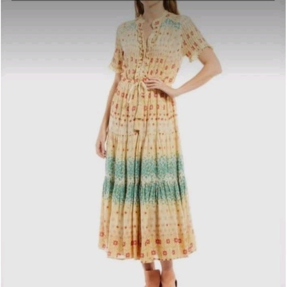 Free People Floral Rare Feelings Maxi‎ Dress Sz Med Cottagecore Romantic Boho